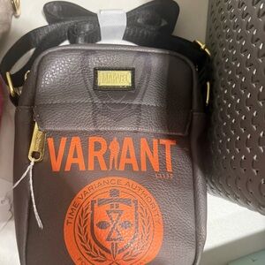 Marvel Brown Crossbody Bag with Orange Variant Logo